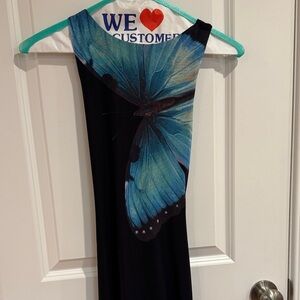 Tiger Mist Black and Blue Maxi Dress